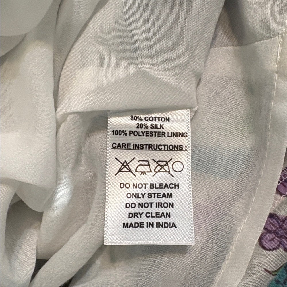 Boho Tile-Print Maxi Skirt in White and Lavender - Picture 7 of 7